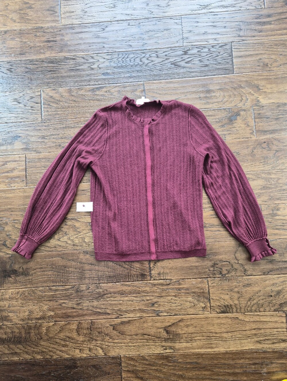 [Sezane] NWOT Louis Cardigan In Burgundy, Size M, 100% Merino Wool - Picture 9 of 11